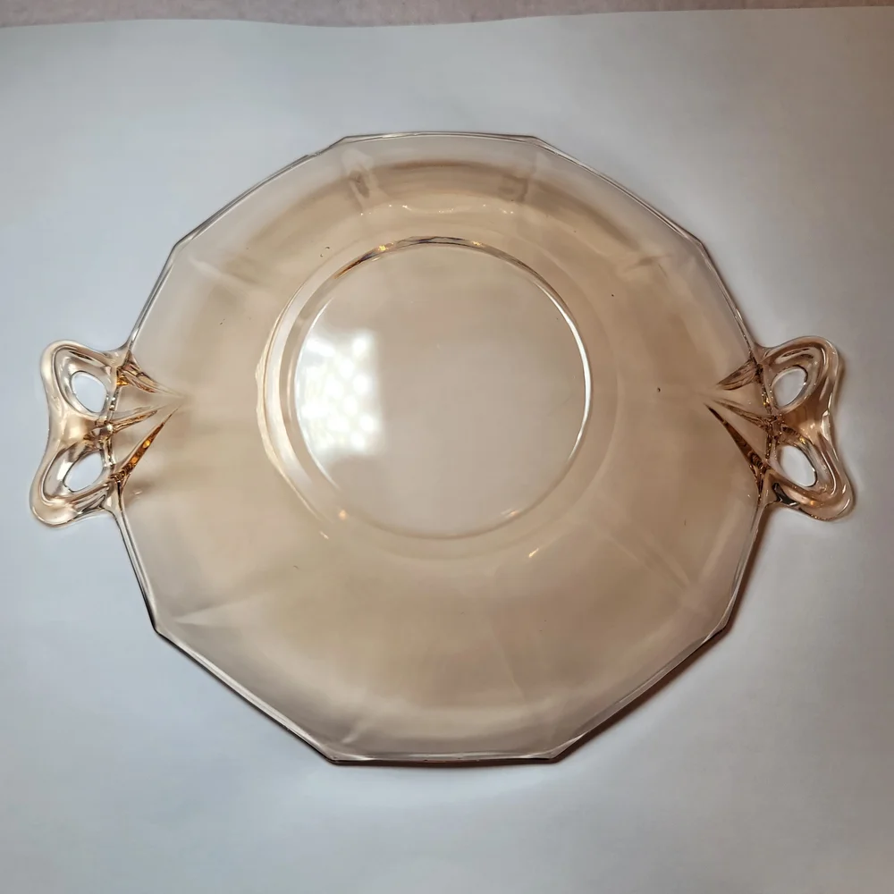 0824. Elegant 💜Amber Depression Glass w/ Handles ~ Serving Dish 💖Nice ~ 1 chip